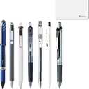 Japanese Gel Ink Pen Set of 7  Fine Point 0.350.7 mm Black Ink, Smooth and Neat Writing, Includes Test Writing Card  Made in Japan