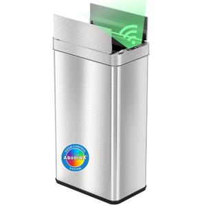 iTouchless 18 Gallon Sensor Kitchen Trash Can with Odor Filter | Pet Lock