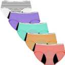 Teen Girls Period Underwear for Heavy Flow High Absorbency Kids Period Panties Leakproof Soft Cotton Briefs L