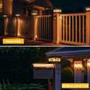 2 Pack Solar Post Cap Lights Outdoor Waterproof, Fits 4x4, 5x5, 6x6 Wooden & Vinyl Fence Decks with Warm & Cool White Light Modes (Classic Black, 2)