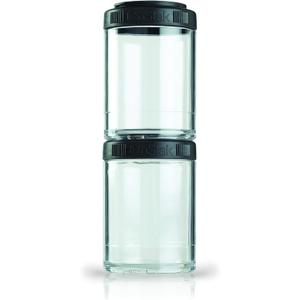 BlenderBottle GoStak Twist n' Lock Storage Jars, 150cc 2-Pak, Black