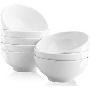 22 OZ Ceramic Soup Bowls Set of 8, White Cereal Bowls for Kitchen, Stackable Porcelain Bowl, Dishwasher Oven & Microwave Safe, Serving Bowl for Oatmeal Breakfast Soup Salad Rice Pasta