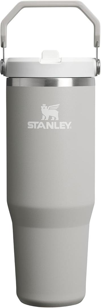 STANLEY IceFlow 2.0 Flip Straw Tumbler with Handle 30 oz | Twist On Lid and Flip Up Straw | Leak Resistant Water Bottle | Insulated Stainless Steel | BPA-Free | Ash