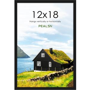 PEALSN 12x18 Picture Frame Black, Poster Frame for Wall Mounting Display Horizontally or Vertically Hanging, 1 Pack