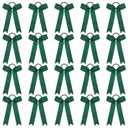 20 PCS College Style Cheer Bows Collegiate Long Tail Skinny Cheer Bow Elastic Hair Tie Bows for Teens Girls Softball Competition Sports Cheerleaders (Forest Green)