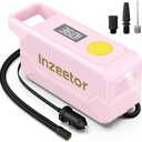 Inzeetor 150 PSI Tire Inflator Portable Air Compressor, 12V DC Auto Shutoff Air Pump with Digital Pressure Gauge and Emergency LED Light for Car Tires, Bicycle & Balloons, Pink