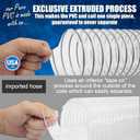 PVC Dust Collection Hose w/4 Thumbscrew Clamps, Puncture Resistant, Carbon Steel Wire, Clear Flexible PVC Dust Collector Hose, Proudly Made in USA (2 1/2" x 20')