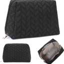 Cute Makeup Bag Quilted Small Makeup Bag Cosmetic Bags for Women Travel Toiletry Pouch Organizer Bag