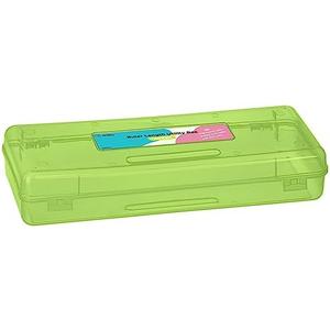 Enday Pencil Box Green, Storage Organizer Utility Box, Multipurpose Long Ruler Length School Office Supplies Plastic Pencil Case for Kids & Adults, 1PK