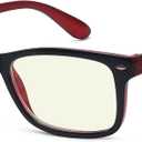 Eyekepper Computer Reading Glasses,Reduce Eye Strain Computer Readers (Black Red,+0.5) (Black Red-block Blue Light Lens)