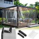 Premium Clear Vinyl Tarp 4x6 ft Tearproof Heavy Duty Clear Tarp with Rustproof Grommets Windproof Design(14 Mil) Reinforced Edges for Patio Outdoor Porch Greenhouse Chicken Coop Garden