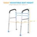 OasisSpace Stand Alone Toilet Safety Rail - Heavy Duty Medical Safety Frame for Elderly, Handicap and Disabled - Adjustable Bathroom Handrails Grab Bar, Fits Any Toilet