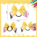 12 Pcs Back to School Hair Bow Scrunchies | Pencil, Apple and Composition Notebook Designs, First Day of School Student and Teacher Outfit Accessories
