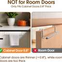 Over-Cabinet Door Towel Rack, 14-inch Extra-Wide Stainless Steel Bar for Kitchen & Bathroom Cabinets (NOT for Room Doors), Fits Cabinet/Wardrobe Doors up to 0.8", 2 Pack, Sliver