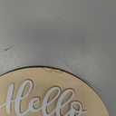 Baby Announcement Sign, 5.9 Inch Wooden Hello World Newborn Signs, Birth Announcement Sign, Baby Shower Hospital Nursery for Newborn Boys and Girls (White,Pen)