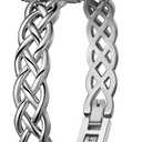 Silm Bracelet Compatible with Apple Watch Bands 38/40/41/42/44/45/46/49mm for Women, Celtic Thin Dressy Stainless Steel Metal Designer Fancy Strap for iWatch Series 11 10 9 8 7 6 5 4 3 SE Ultra (Silver)