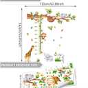 Cartoon Animal Growth Chart Wall Stickers Height Measurement Removable Wall Decalsfor Kids' Rooms Nursery Classroom (Brown and Green)