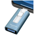 256GB USB Flash Drive for Phone and Pad, Photo Stick High Speed External USB Thumb Drives Photo Storage Memory Stick for Save More Photos and Videos (Blue, 256GB)