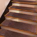 Non Slip Stair Treads for Wooden Steps Indoor，7 Pack 8" x 30" Non Slip Carpet Stair Treads with Reusable Adhesive Rubber Backing，Staircase Step Treads Carpet Treads for Kids Elders and Pets