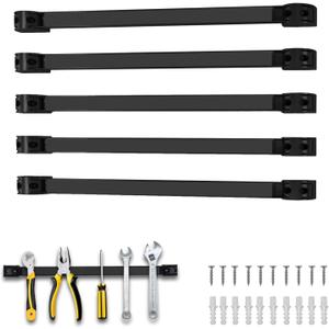 5 Pack Magnetic Tool Holder, Magnetic Strips Tool Magnet Bar PVC Coated for Garage Tool Organizer 16 In
