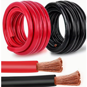 2 Gauge Battery Cable Copper Wire, 30FT 4AWG Welding Cable Standard USA OFC Wire for Automotive, Battery, Solar, Marine and Generator, Black And Red