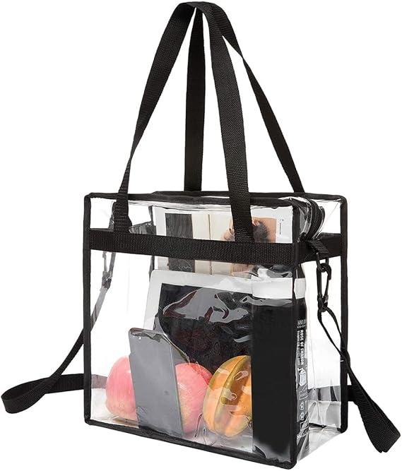 BAGAIL Clear Bags 12x6x12 Stadium Approved Clear Tote Bag with Zipper Closure Crossbody Shoulder Bag with Adjustable Strap BAGAIL Clear Bags 12x6x12 Stadium Approved Clear Tote Bag with Zipper Closure Crossbody Shoulder Bag with Adjustable Strap