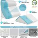 Kingfun 4PCS Orthopedic Bed Wedge Pillow Set for Sleeping, Post Surgery Memory Foam Support Pillows for Back, Neck and Leg Pain Relief, Adjustable Triangle Pillow - Acid Reflux, Anti Snoring & GERD