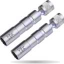 14mm&16mm Magnetic Swivel Spark Plug Socket 12-Point 3/8-Inch Drive 360 Adjustable 1mm Thin Wall Spark Plug Socket Set with Magnet Compatible with BMW Nissan Mini etc.