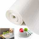 Beautysaid Shelf and Drawer Liner for Kitchen Cabinet, Non Adhesive Non Slip Shelf Paper Waterproof Washable Thickened for Dresser Pantry Shelve Bathroom Protector Liner (White,18 in x 30 FT)