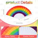 Panelee 48 Pcs Rainbow Hand Fans Portable Folding Pride Handheld Fans Plastic Colorful Pride Decorative for Women Men Gay Party Supplies Music Festival Dance Events(Rainbow Style)
