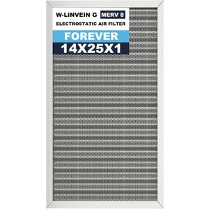 14x25x1 Reusable Air Filter, Electrostatic, Washable Lasts a Lifetime, Breathe Fresher Air in Home and Office HVAC AC Furnace Systems, Merv 8 (Actual Size: 13.5x24.5x0.82 Inch)
