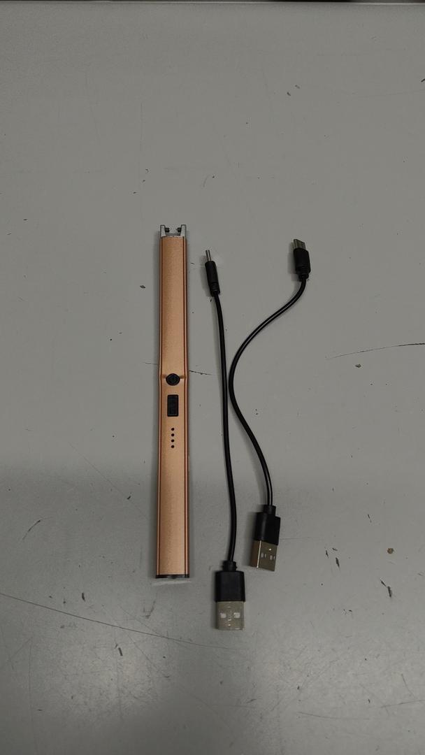 1PC Candle Lighter,Windproof Flameless Electric Lighter with LED Power Display ＆ Safety Switch, Upgraded Plasma USB Rechargeable Lighters for Birthday Camping BBQ (Champagne Gold)