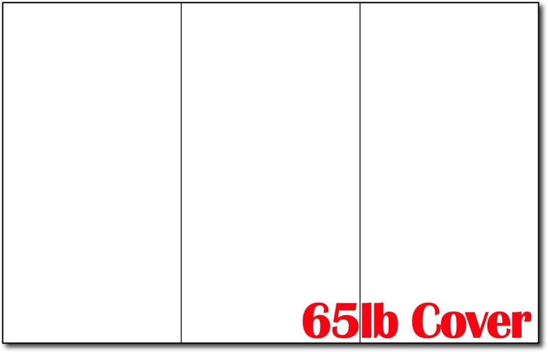 65lb White 11" x 17" Large Trifold Brochure Paper  250 Trifold Brochures