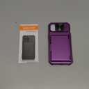 BXYJY for iPhone 15, iPhone 14, iPhone 13 Case Wallet, Built-in Card Holder(4-5 Cards), Slide Camera Cover, Military Grade & RFID Protection, Heavy Duty Phone Case for iPhone 15/14/13, Dark Purple