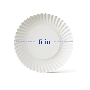 MUCHII 300 Count 6 Inch Paper Plates, White Uncoated Disposable Dessert Plates for Snacks, Cake, Candy