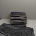 6 Pcs Flannel Fleece Throw Blanket Bulk 4 x 5 Inch Soft Fleece Blanket Warm Throw Blanket Coral Blankets for Couch Sofa Home Wedding Gifts Season (Dark Gray)