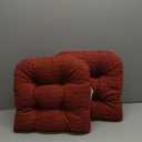 Klear Vu Gripper Overstuffed Universal Non-Slip Dining Chair Cushions for Kitchen Decor or Office Use, U-Shaped Skid-Proof Seat Pad, 15x15 Inches, 2 Pack, Ditzy Dot Barn Red