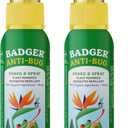 Badger Bug Spray, 3-Hour DEET-Free Mosquito Repellent, Family Friendly, Citronella & Organic Essential Oils, Natural & Vegan Insect Repellent Spray for Travel, 2.7 fl oz Aluminum Bottle, 2-Pack