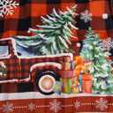 Christmas Kitchen Curtains Valances 3 Piece Set Winter Snowman Curtains Valance & Tiers for Farmhouse Kitchen Home Indoor Cafe 36 Inch Short Window Curtain Over Sink Window Snowflake Holiday Decor