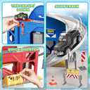 Kids Toys for 3 4 5 6 Years Old Boys, 29.5'' Large City Action Toddler Playset with Lights Sounds, Police & Fire Station Transform Track Toy with 4 Cars, Helicopter, Walkie-Talkie, Gifts for Boy Girl