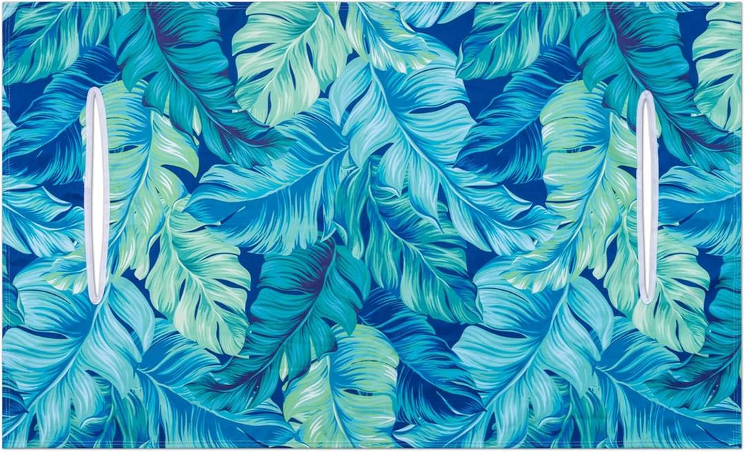 AQQA Golf Cart Seat Covers, Tropical Palm Leaf-Boho-Marble Microfiber Golf Cart Seat Blanket, Golf Blanket, Golf Accessories, Golf Cart Seat Towel Fits All 2-Seat Golf Carts, 55"x 32" (green-blue)