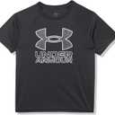 Under Armour Boys Tech Hybrid Print Short Sleeve T Shirt (X-Large,  Black / / White)