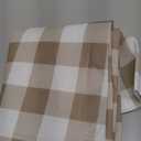 misaya Rectangle Waterproof Vinyl Table Cloth, Buffalo Flannel Backed Tablecloth, Wipeable Plastic Table Cover for Easter, Dinner, Cafe, Outdoor (52" x 70", Khaki and White)