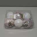 6''/150mm Extra Large Christmas Ball Ornaments, 2Pcs Shatterproof Solid Oversized Huge Big Christmas Trees/Garlands/Wreaths/Stairs Outdoor Plastic Hanging Ball Tree DecorGlitter (2pcs-white and Red Colour-blocked)