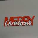 COCHIE Wooden Merry Christmas Sign, Winter Decorations for Home, Office, Shelf, Mantel, Indoor, Wood Snowflake Decor, Red White Table Top Party Decoration (Merry Christmas)