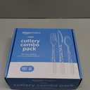 Amazon Basics Disposable Clear Assorted Cutlery Set, Premium Quality, 192 Count, Large Combo Pack Forks, Spoon and Knives