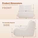 Bean Bag Chairs for Adults,Large Togo Chair,Comfy Bean Bag Couch | Giant Teddy Floor Sofa Chair with Non-slip Bottom,Bean Bag Lounger,Fireside Chair for Bedroom,Living Room-White