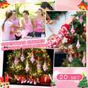 20 Pcs Breast Cancer Christmas Ornaments for Tree Pink Ribbon Inspirational Nobody Fights Alone Plush Gnomes for Woman Home Xmas Tree Hanging Decoration Hope Encouragement Care Gifts