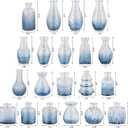 RUCKAE 32 Pack Flower Vase Mini Glass Bud Vases Vintage Small Vases for Centerpiece Table Wedding Decorations Home Decor Party (Gradient Blue)