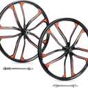 24"/26" Mountain Bike Wheelset, Lightweight Aluminum Alloy Disc Brake Wheels, 10 Spokes, 7-12 Speeds Threaded Freewheel, Universal Fit for 6 Bolts Disc Brake Mountain/Folding/Cruiser/BMX/Kids Bike
